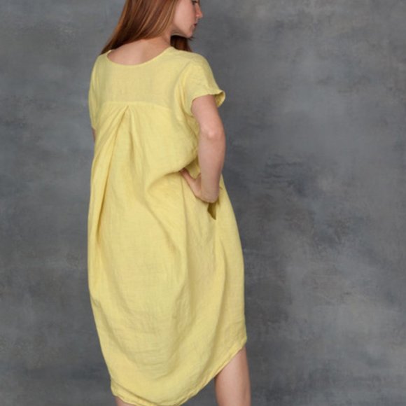Black Crane Cocoon Dress (lemon) - Picture 3 of 8